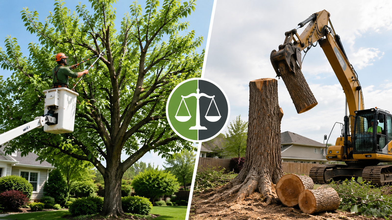 Tree Pruning vs. Tree Removal